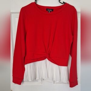 Lea And Viola Top Size XS Red And White
